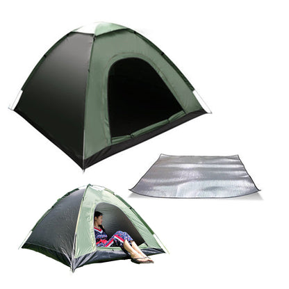 For 2-Person Foldable Outdoor Camping Tent Portable Quick Automatic Opening Beach Tent Hiking Picnic Travel Green