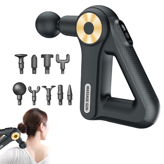 Handheld Muscle Massager with 9 Massage Heads Gold