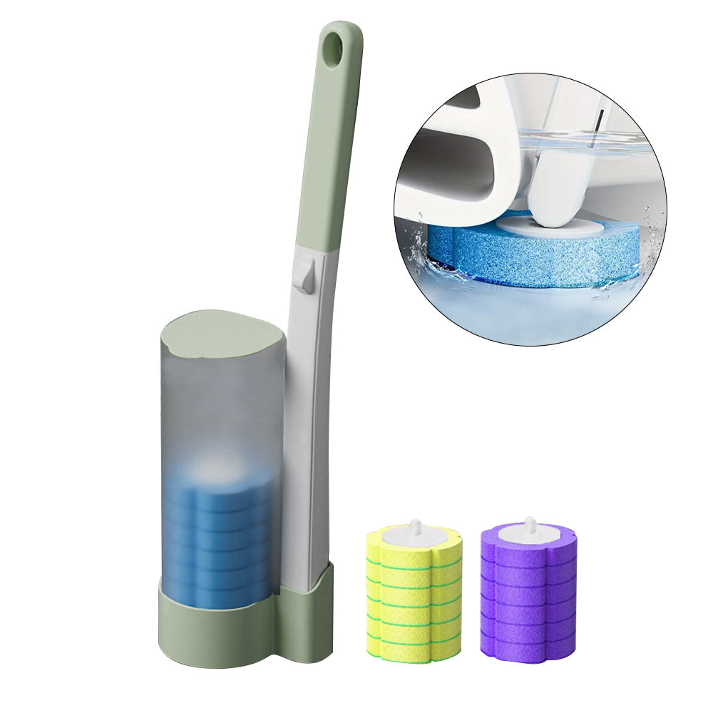 Disposable Toilet Brush Set with 18Pcs Replacement Brush Heads Light Green
