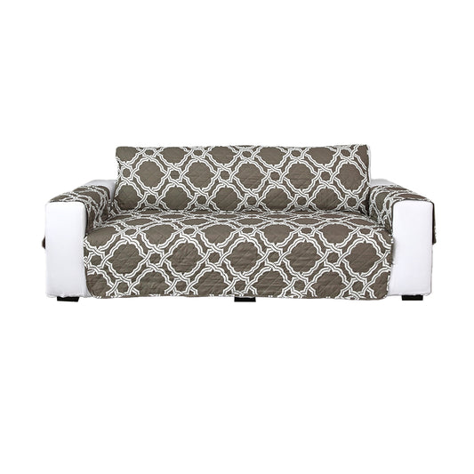 Reversible Couch Cover Printed Sofa Cover for Dogs Water Resistant Furniture Protector -Grey