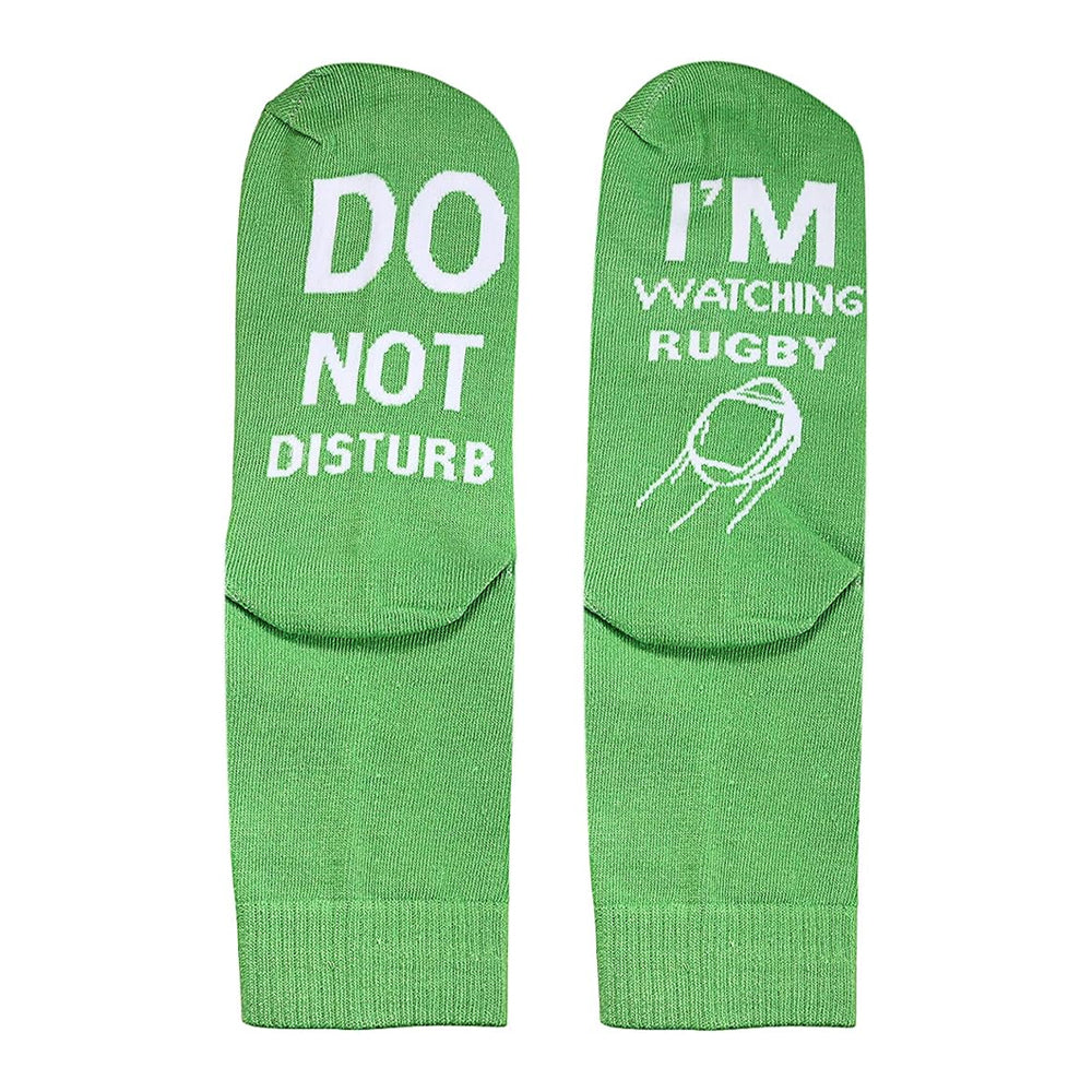 Pair of I'M WATCHING Unisex RUGBY Rugby Socks for Football Lover Green