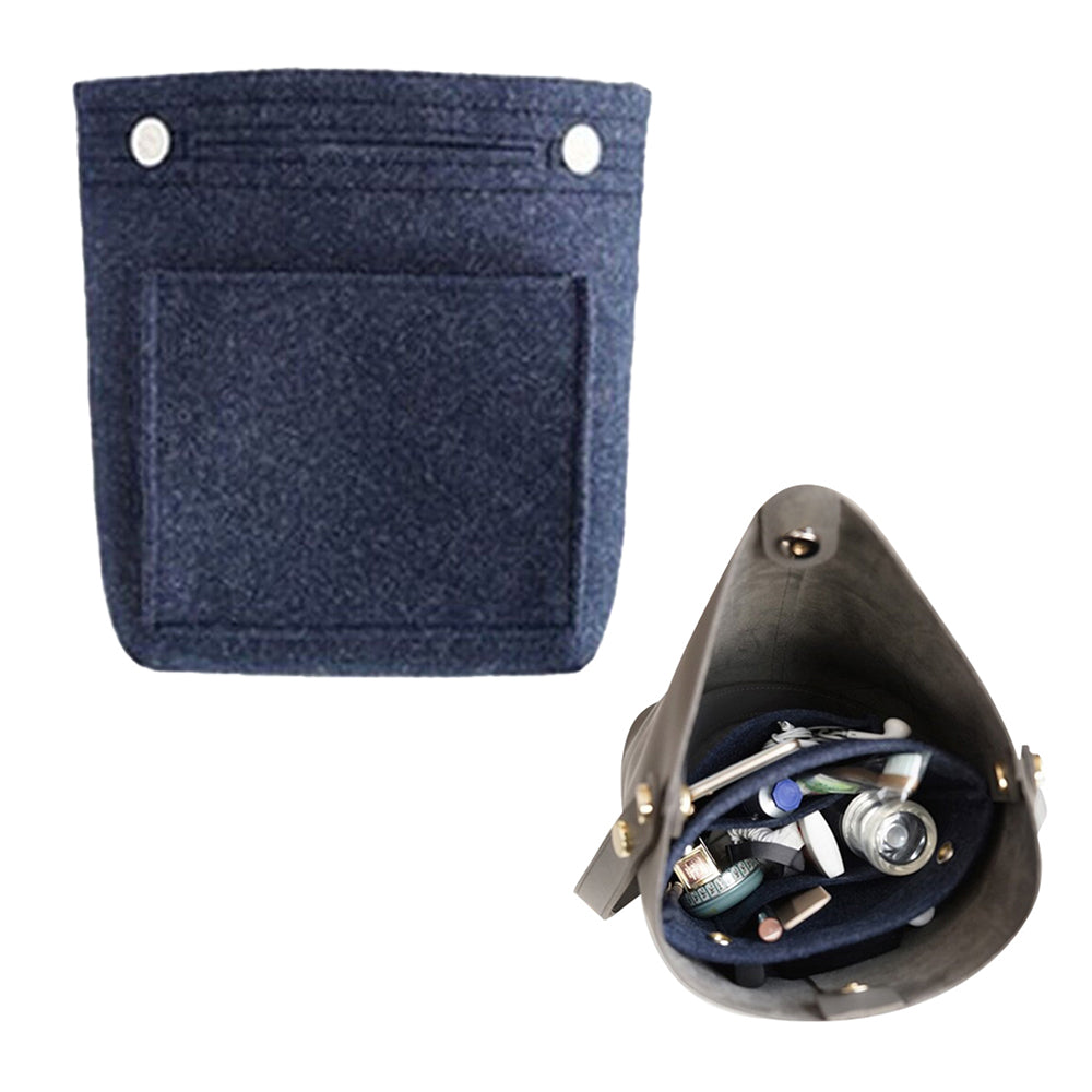 Women Organizer Bag Purse Insert Bag Felt Multi Pocket Travel Insert Organizer Handbag -Dark blue