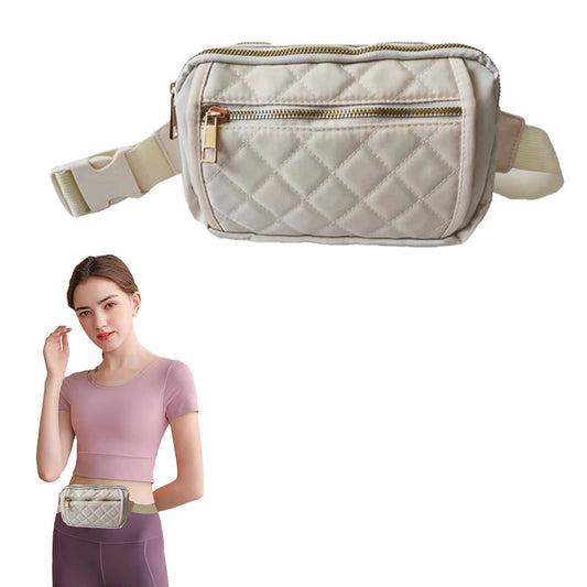 Travel Fanny Packs Crossbody Bags Waist Bags for Hiking Cycling Running Beige