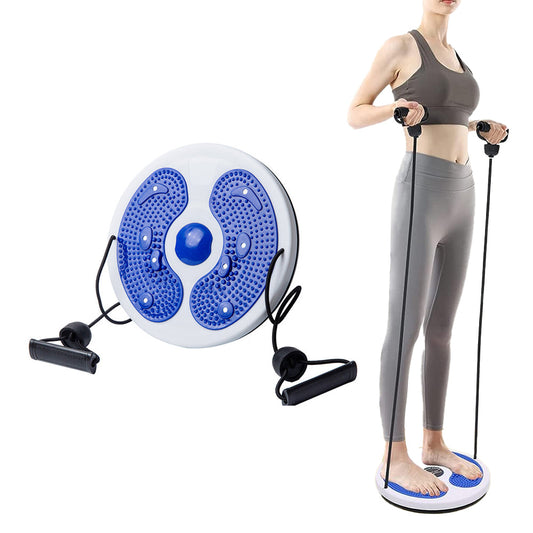 Twist Waist Board Magnetic Balance Board Foot Sole Massage Disc with Drawstrings Exercise Fitness Accessories Blue