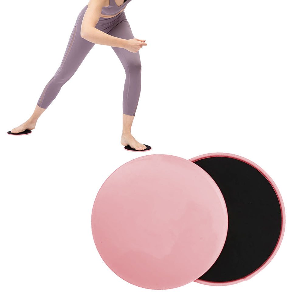 2Pcs Gym Training Fitness Exercise Glider Slide Discs Core Slider Workout Pink