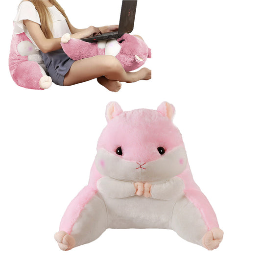 Backrest Reading Rest Pillow Neck Lumbar Support Chair Cushion with Arms for Teens Pink