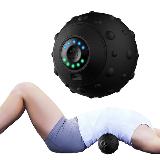 5 Speed Vibrating Massage Ball Electric Massager Yoga Massage Roller Muscle Relax Massager Black
