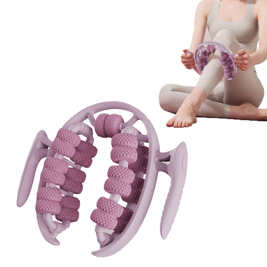 26 Wheels Annular Leg Clamp Massager Leg Massage Device Manual Muscle Relaxer Pink