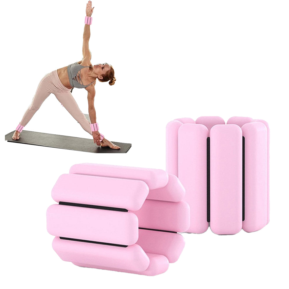 Pair of Adjustable Wrist Ankle Weights Unisex Strength Training Set Walking Running Gym Pink