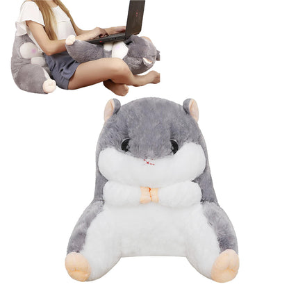 Backrest Reading Rest Pillow Neck Lumbar Support Chair Cushion with Arms for Teens Grey
