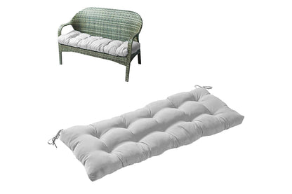 Outdoor Loveseat Cushion Outdoor Bench Cushion Long Seat Pad with Ties for Indoor Outdoor Furniture-Grey