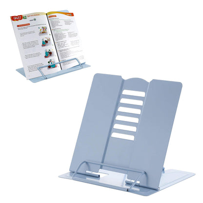 For Reading Book Stand Adjustable Metal Book Holder Blue