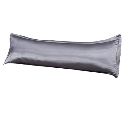 2Pcs Bedsure Satin Cooling And Silky Long Double Pillow Cover With Envelope Closure-Dilver Gray