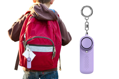 Self Defense Alarm Keychain with Mini Emergency LED Flashlight-Purple