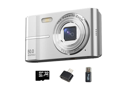 4K Digital Video Camera with 32GB Memory Card Silver