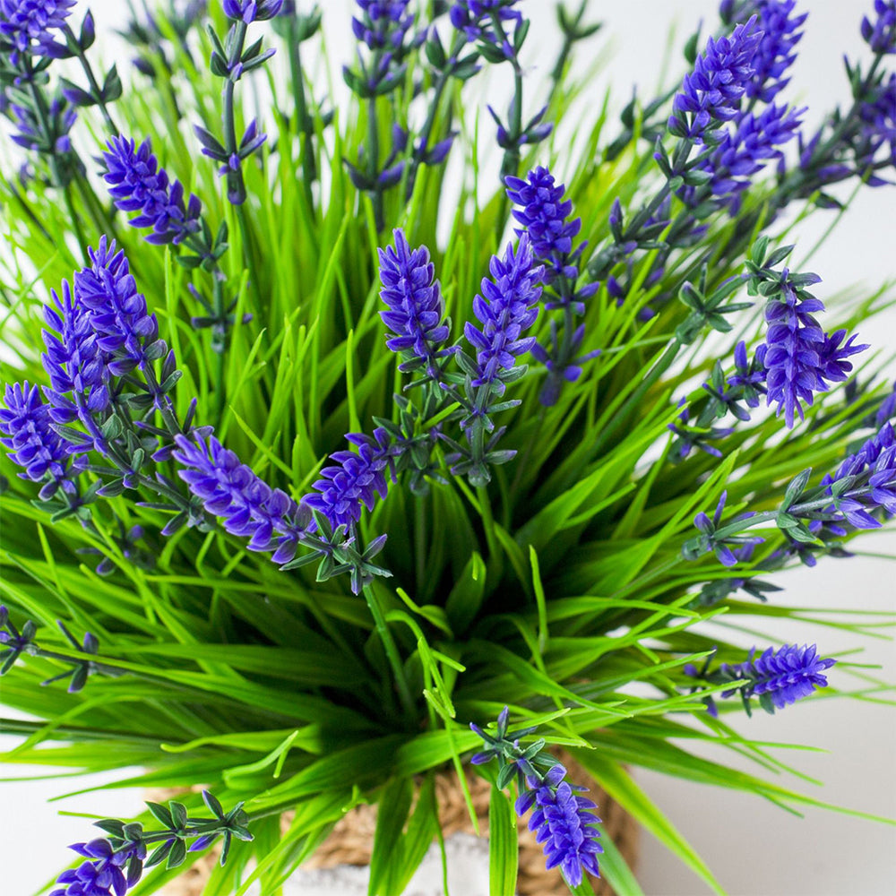 10Pcs Set Artificial Lavender Flowers Fake Plastic Plants Outdoor Home Garden Decor