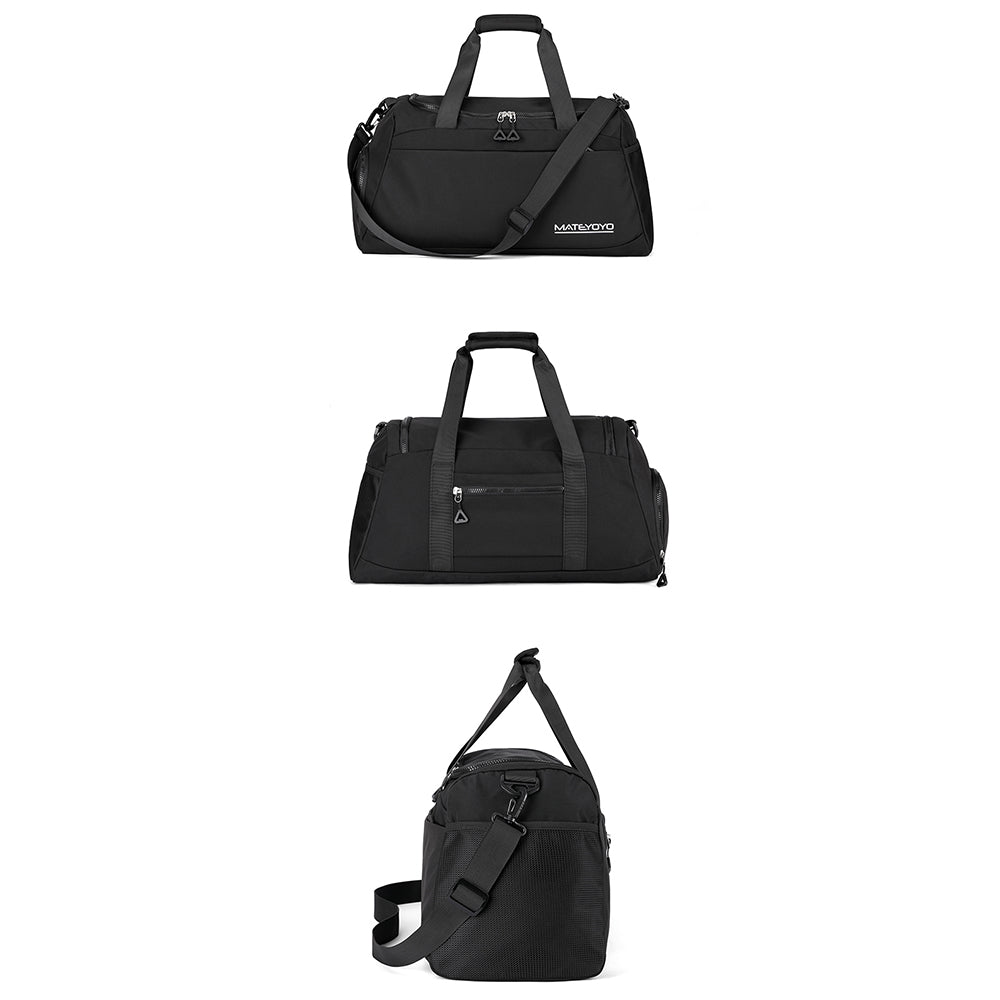 Gym Duffle Bag Travel Weekender Bag with Shoe Compartment Black