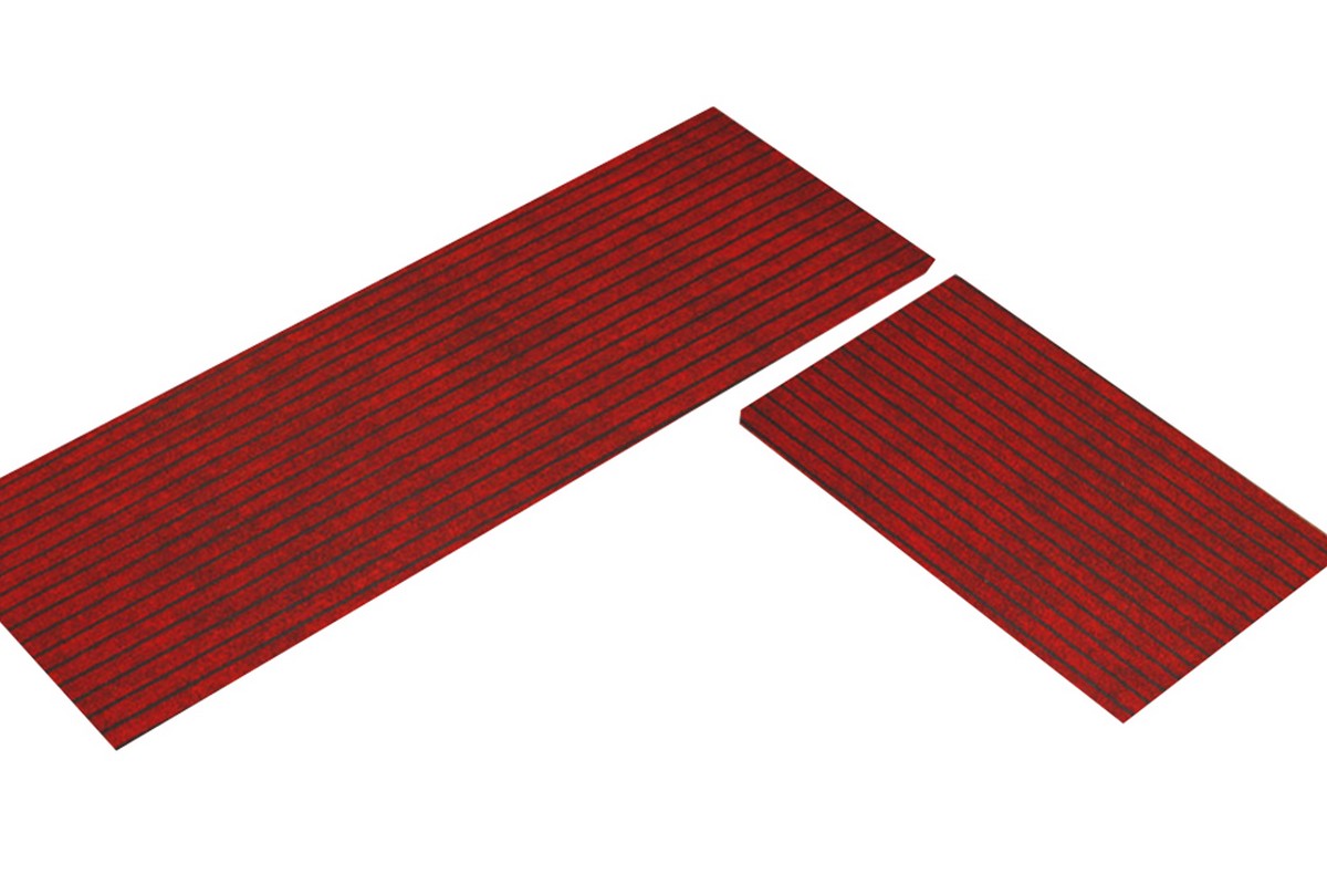 Stripe Anti-Fatigue Kitchen Mat Waterproof Non Slip Cushioned Foam-Red