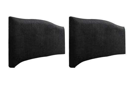 2pcs Solid Color Dustproof Cover For Bed Headboard Comfortable Headboard Slipcover Bed Head Protector Cover for Bedroom-Black