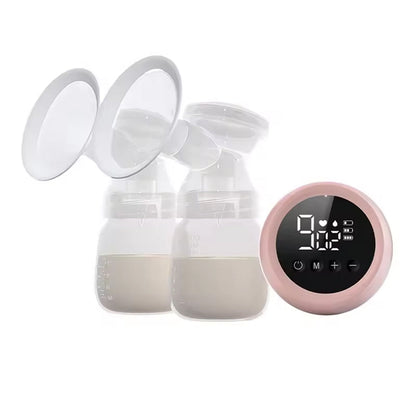 Electric Dual Breast Pump LCD Display Breastfeeding Pump 3 Modes Nursing Breast Milk Pump Pink