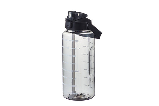 Food Grade Plastic Cup Transparent Drinking Water Bottle 2000ml-Black