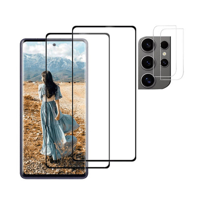 For Samsung Galaxy S23 S22 S24 Series Tempered Glass Set Phone and Camera Screen Protector