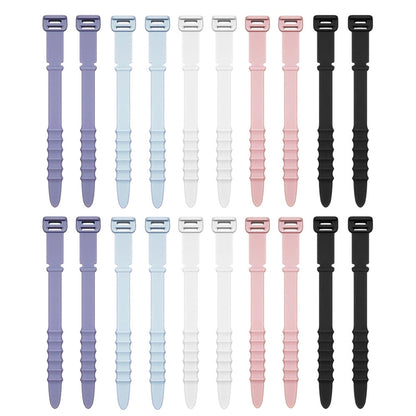 40pcs Fishbone Cable Winder Cord Clip Organizer Earphone Cable Protector USB Wire Tie