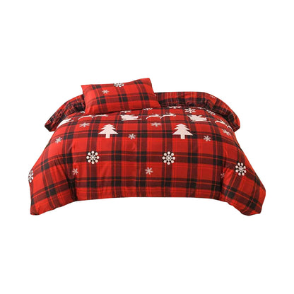 Christmas Bedding Set Quilt Cover Pillowcases Set Xmas Printed Bedding Christmas Decor Style 2