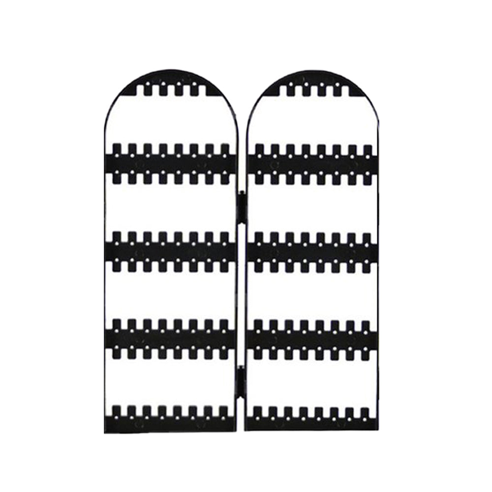 Acrylic Earrings Holder for Women Doors Foldable Screen Necklace Display Rack-Black