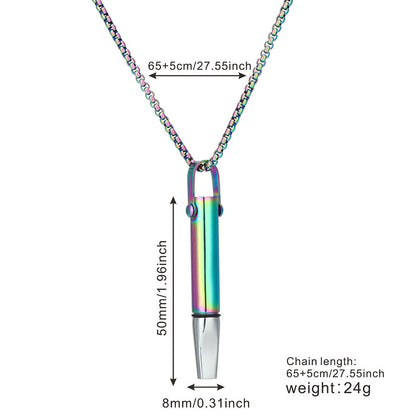 Mindfulness Breathing Necklace Stress Relief Pendant Stainless Steel Anxiety Breathe Necklace Mix-colour