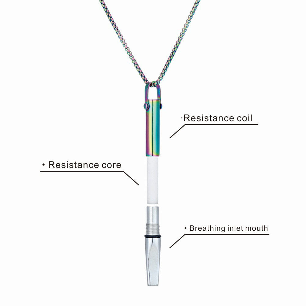 Mindfulness Breathing Necklace Stress Relief Pendant Stainless Steel Anxiety Breathe Necklace Mix-colour