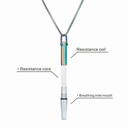 Mindfulness Breathing Necklace Stress Relief Pendant Stainless Steel Anxiety Breathe Necklace Mix-colour