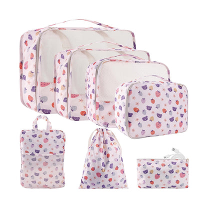 7-Piece Set Travel Packing Bags Luggage Storage Bag Arrangement Pouch Organizer Style 3