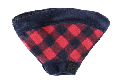 Inflatable Pet Protective Collar - Red and balck grid