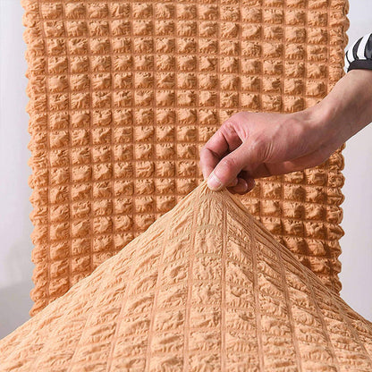 Soft Seersucker Fabric Removable Chair Covers with Lace Skirt -Orange