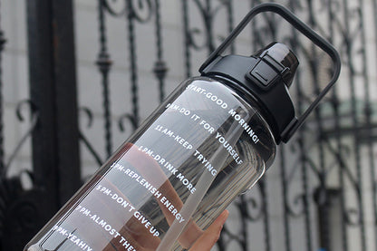 Food Grade Plastic Cup Transparent Drinking Water Bottle 2000ml-Black