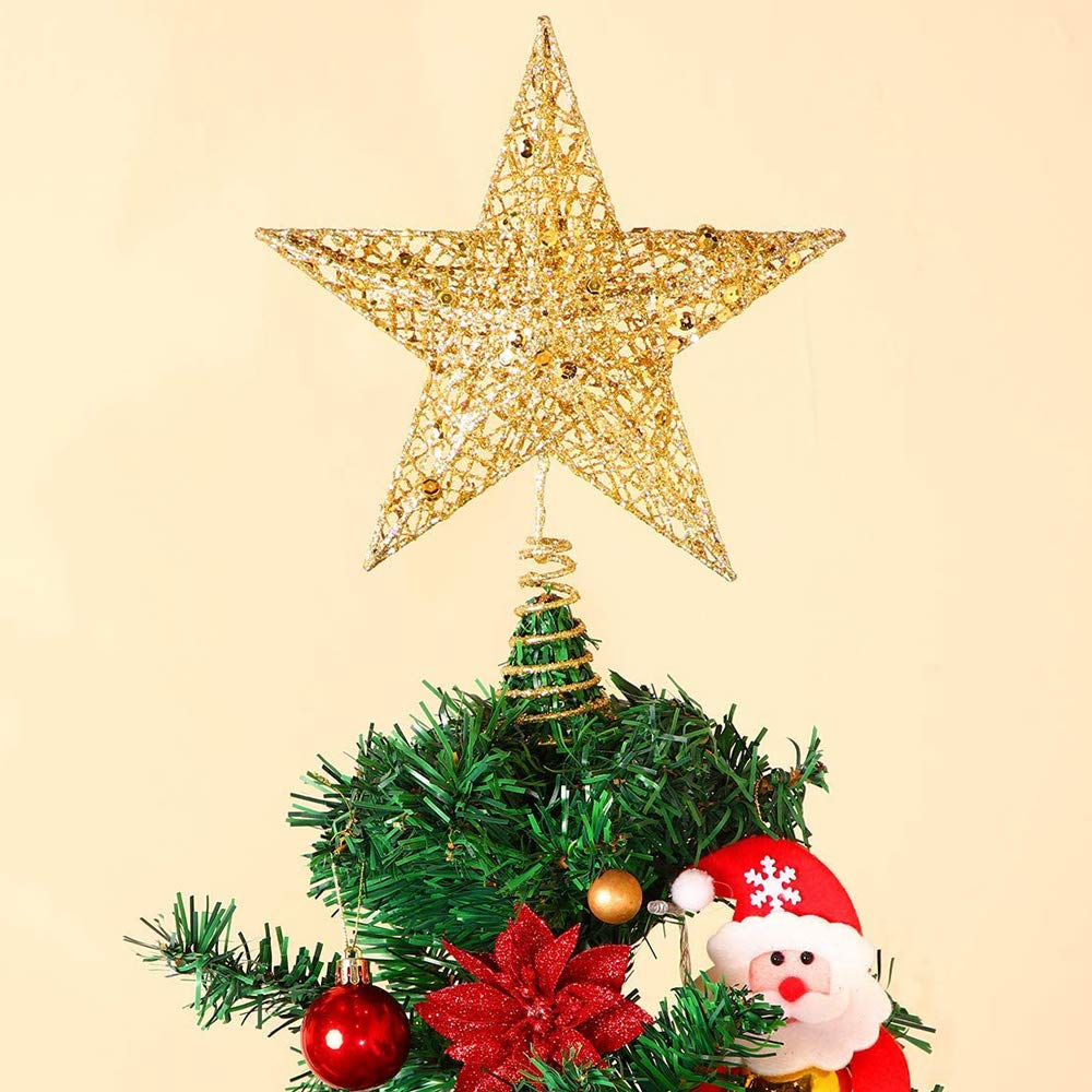 20cm Christmas Tree Top Star Decor Christmas Tree Topper Home Party Decorations