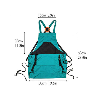 Gardening Apron with Pockets Harvest Weeding Garden Tools Blue