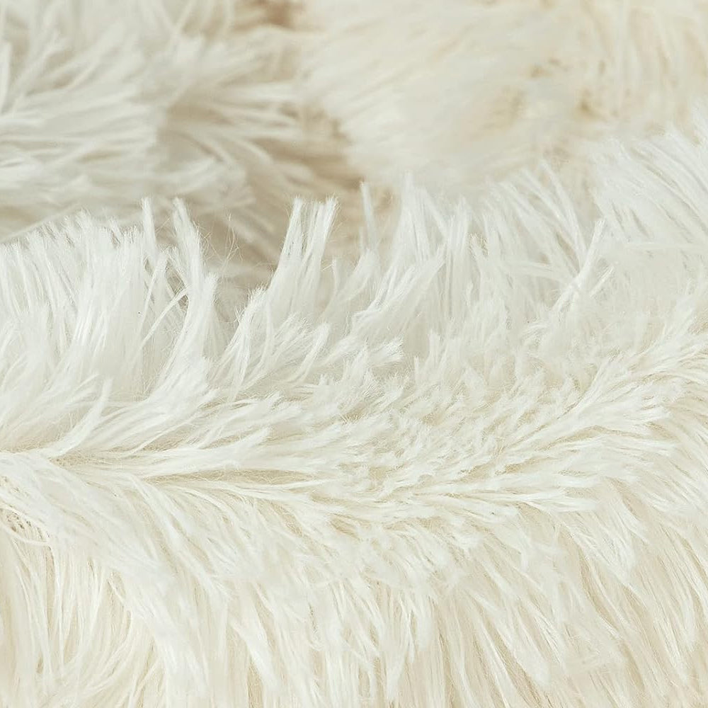 Shaggy Faux Fur Throw Blanket Plush Decorative Couch Sofa Blanket Beige