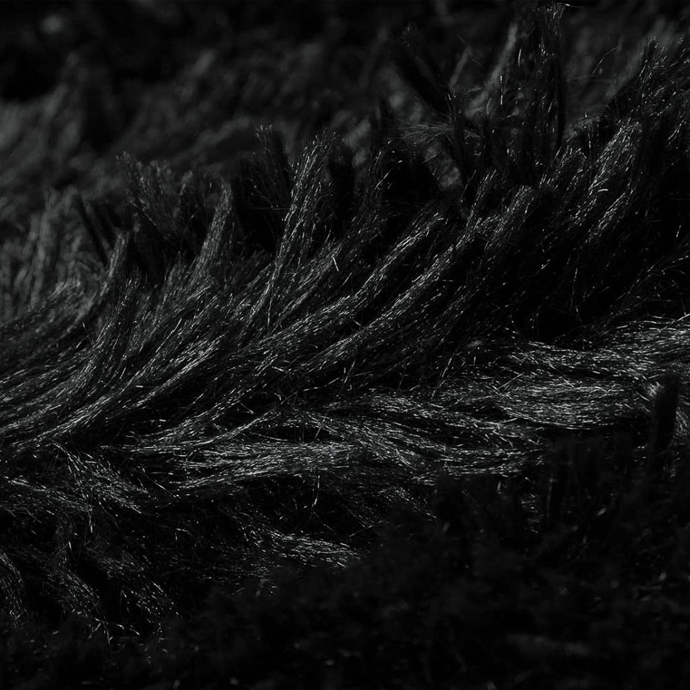 Shaggy Faux Fur Throw Blanket Plush Decorative Couch Sofa Blanket Black