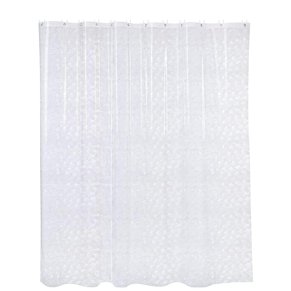 PEVA Thickened Shower Curtain Liner 180x180cm with Rustproof Grommets and Hooks-White