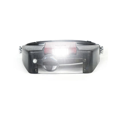 Magnifying Glass Lens with LED Light Lamp Visor Head Loupe Jeweler Headworn Magnifier Red