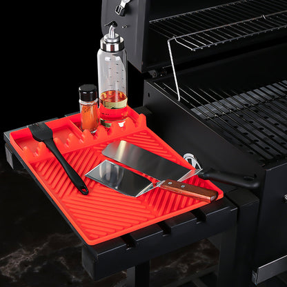 Silicone Griddle Mat Side Shelf Mat Grill Pad for Blackstone Barbecue Grill Accessories Tool Red