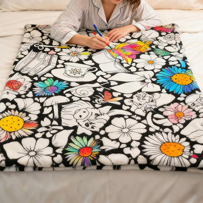 Washable DIY Coloring Blanket for Adults - Style 3