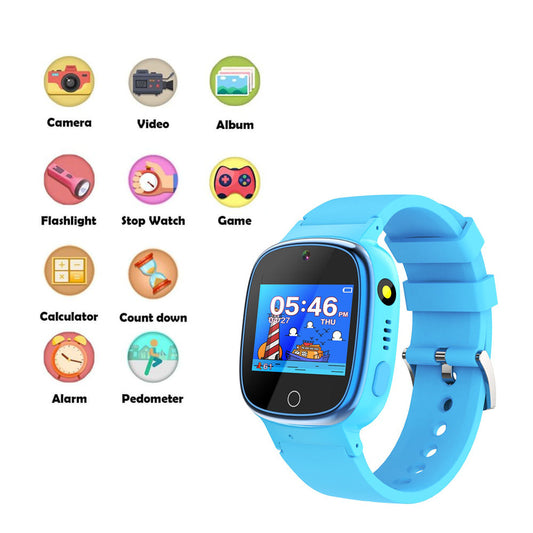 24 Games Smart Watch Camera Touch Screen Music Alarm Flashlight Video Fun Watch Blue