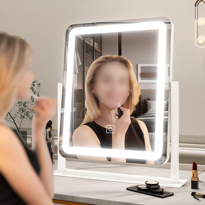 Vanity Mirror LED Lighted Makeup Mirror with 3-Color Lighting and Dimmable-White
