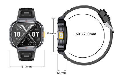 Smart Watch 2.0-Inch Fitness Watch with Flashlights Heart Rate Sleep Monitor Blood Oxygen 100 Sports Modes Activity Tracker-Black