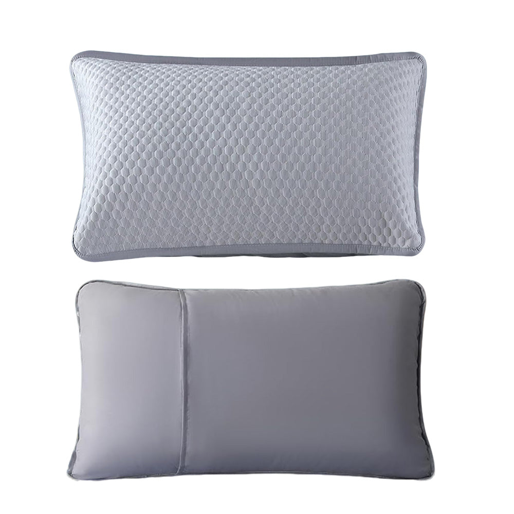 2 Pack 48x74cm Textured Cooling Polyester Pillowcases - Grey