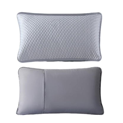 2 Pack 48x74cm Textured Cooling Polyester Pillowcases - Grey