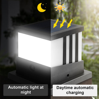 Solar Garden Lights 3 Modes Solar Powered Post Cap Lights IP65 Waterproof Solar Post Light for Deck Garden Patio Fence -Black